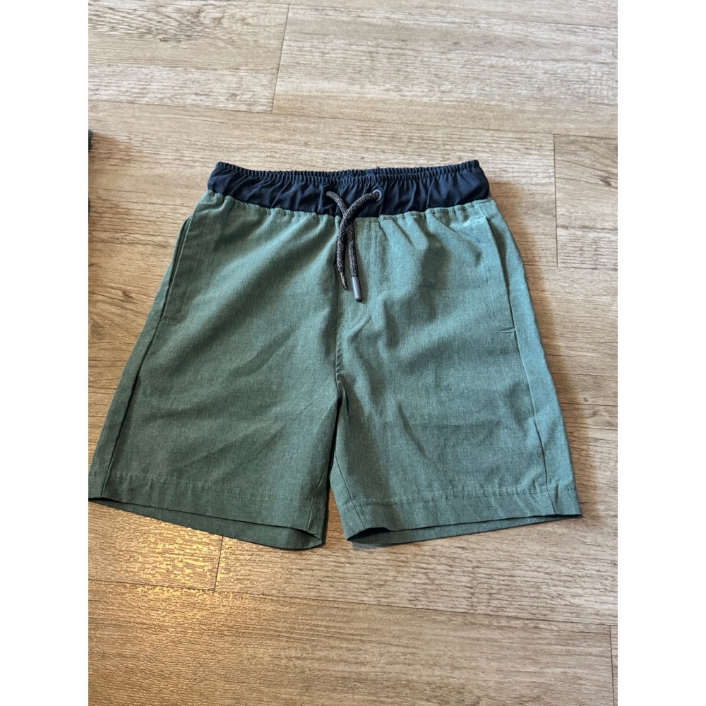 C&C California Boys Heathered Green Casual Shorts Size 5/6 Elastic Waist